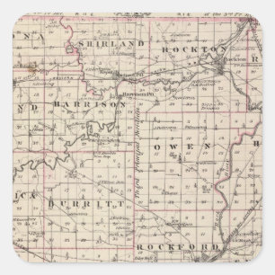 Map of Winnebago County and Belvidere Square Sticker