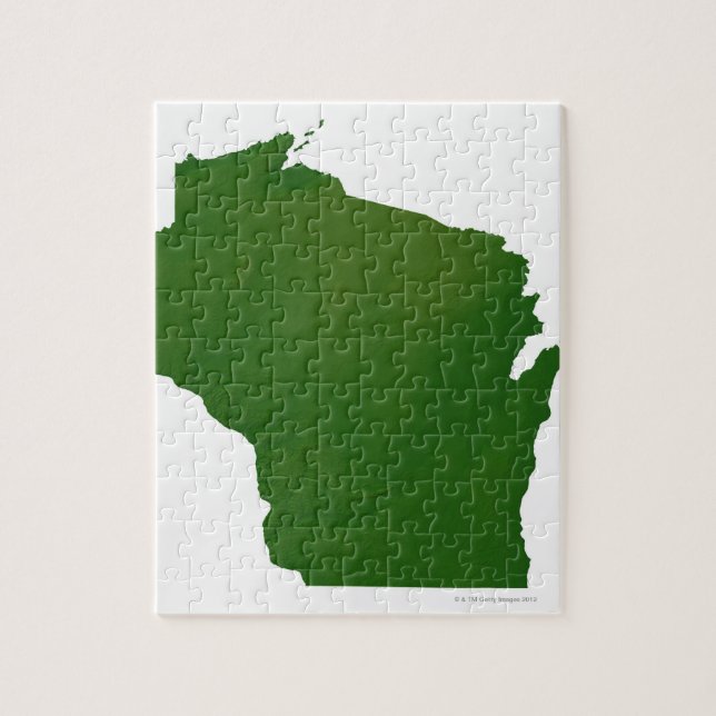 Map of Wisconsin Jigsaw Puzzle (Vertical)