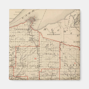 Map of Wisconsin showing senatorial districts Magnet