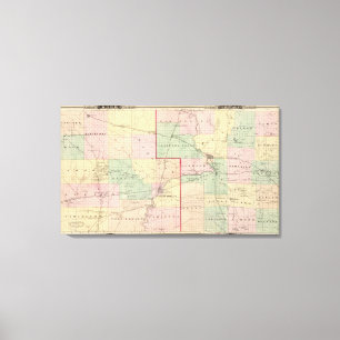 Map of Wood and Portage counties Canvas Print
