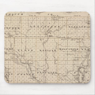 Map of Woodbury County, State of Iowa Mouse Mat
