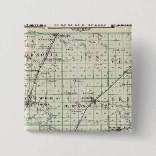 Map of Woodford County, El Paso and Metamora 15 Cm Square Badge