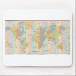 Map of World Time Zones Mouse Mat<br><div class="desc">This design features a public-domain map of the world with the standard time zones for each region colour-coded. There are twenty-four time zones displayed, with non-standard half-hour time zones also listed. The map shows all of the world's major countries: it shows the continents of Asia, Africa, North America, South America,...</div>