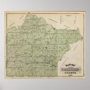 Map of Wright County, Minnesota Poster
