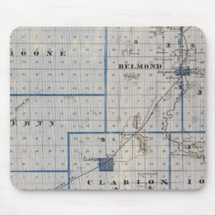 Map of Wright County, State of Iowa Mouse Mat