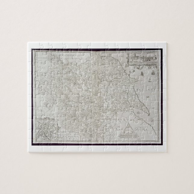 Map of Yorkshire, engraved by William Web, publish Jigsaw Puzzle (Horizontal)