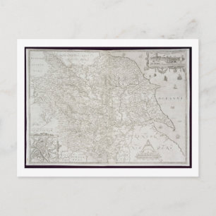 Map of Yorkshire, engraved by William Web, publish Postcard