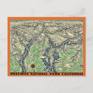 Map of Yosemite Postcard