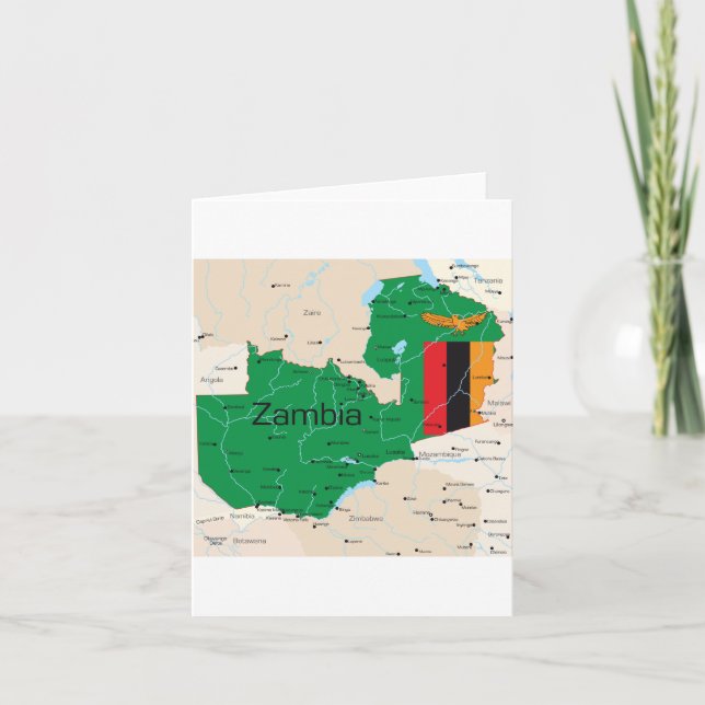 Map Of Zambia Card (Front)