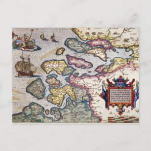 Map of Zeeland, c.1560 Postcard