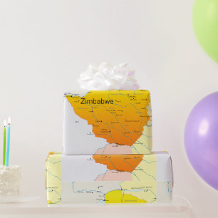 Map of Zimbabwe Wrapping Paper