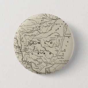 Map of Zululand with the Adjoining Frontiers 6 Cm Round Badge