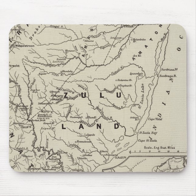 Map of Zululand with the Adjoining Frontiers Mouse Mat (Front)