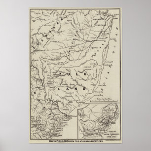 Map of Zululand with the Adjoining Frontiers Poster