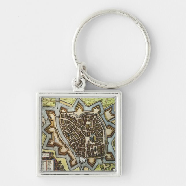 Map of Zwolle, NETHERLANDS (1652) Key Ring (Front)
