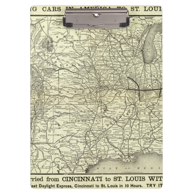 Map Ohio and Mississippi Railway Clipboard (Front)