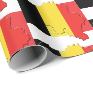 Map Outline BELGIUM FLAG Wrapping Paper
