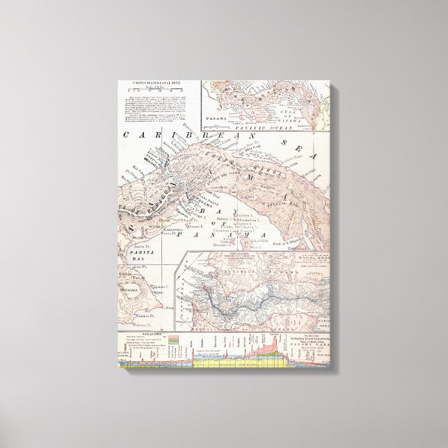 MAP: PANAMA, 1907 CANVAS PRINT (Front)
