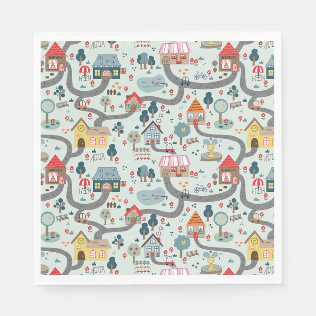 Map Paper Napkins (Front)