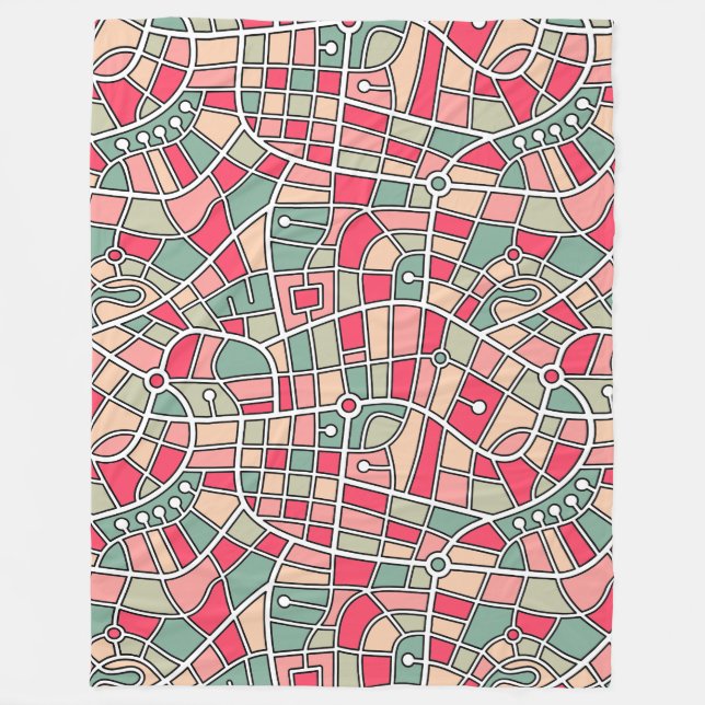 Map Pattern 030520 - Colours 02 Fleece Blanket (Front)