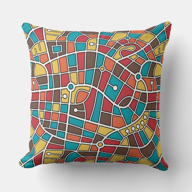 Map Pattern 030520 - Colours 03 Cushion (Front)