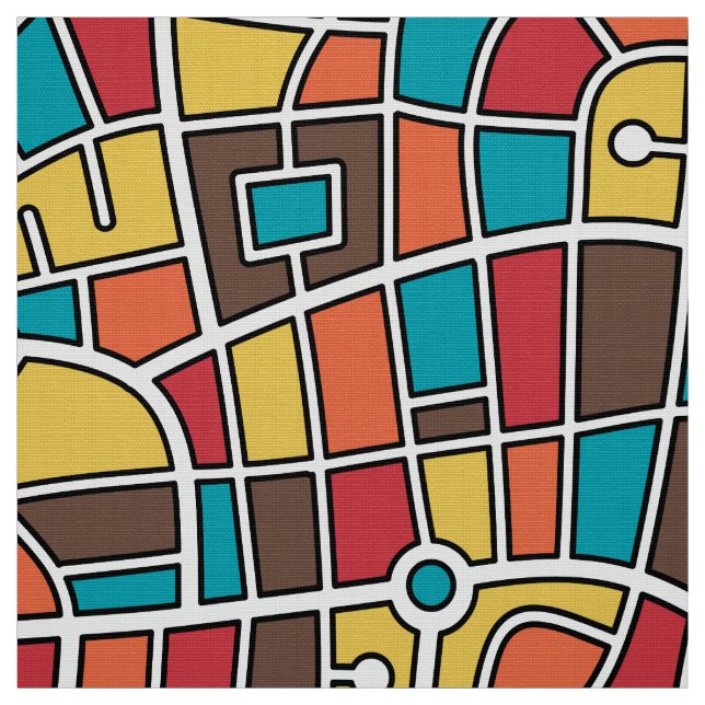 Map Pattern 030520 - Colours 03 Fabric (Swatch)