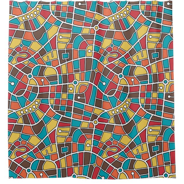 Map Pattern 030520 - Colours 03 Shower Curtain (Front)