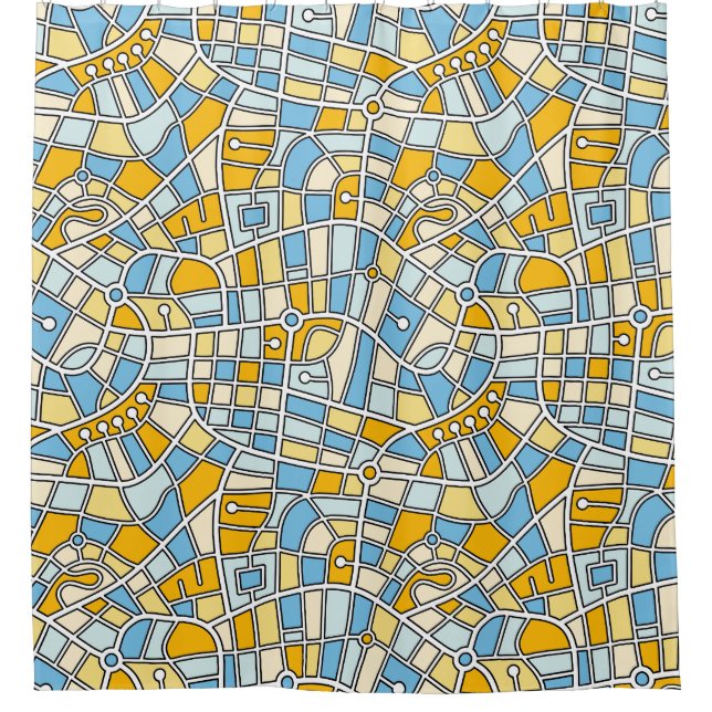 Map Pattern 030520 - Colours 04 Shower Curtain (Front)