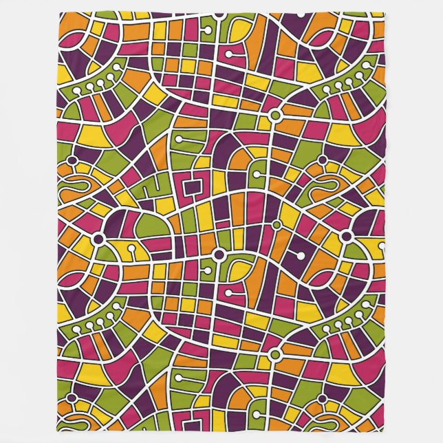 Map Pattern 030520 - Colours 05 Fleece Blanket (Front)