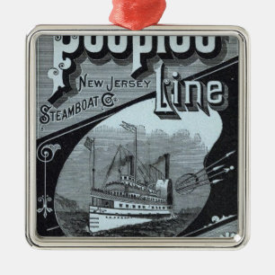 Map Peoples Line of Steamers Metal Tree Decoration