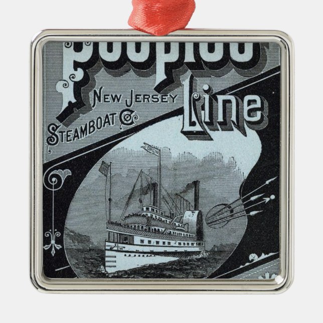 Map Peoples Line of Steamers Metal Tree Decoration (Front)