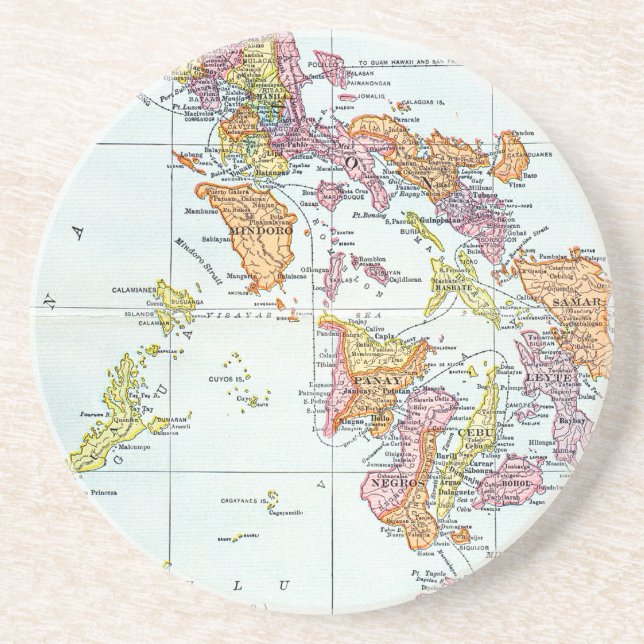 MAP: PHILIPPINES, 1905 COASTER (Front)