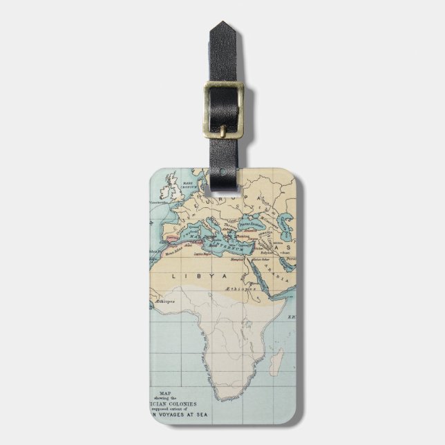 MAP: PHOENICIAN EMPIRE LUGGAGE TAG (Front Vertical)