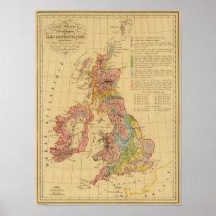 Map physical and mineralogical poster