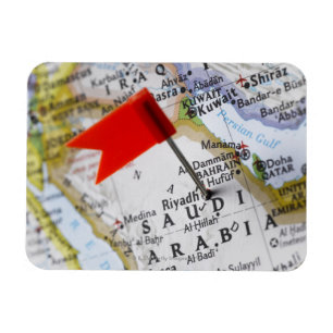 Map pin placed in Riyadh, Saudi Arabia on map, Magnet