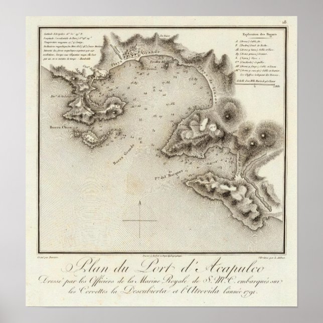 Map Port of Acapulco Poster (Front)