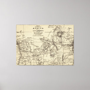 Map Portion of Africa Cameron's Route 2 Canvas Print