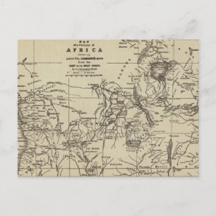 Map Portion of Africa   Cameron's Route Postcard