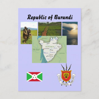 Map postcard of Burundi