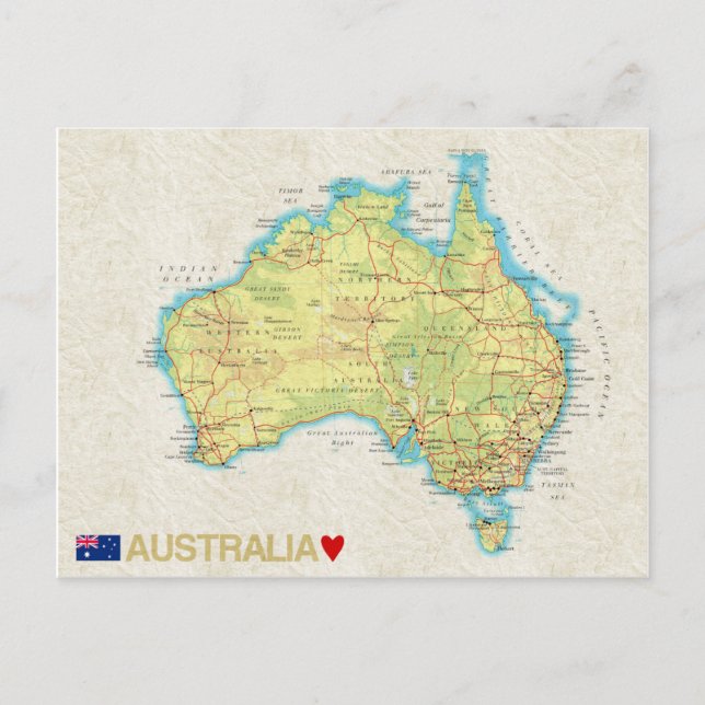 MAP POSTCARDS ♥ Australia (Front)