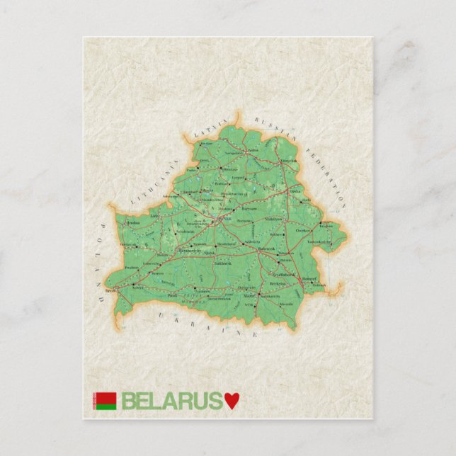 MAP POSTCARDS ♥ Belarus (Front)