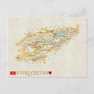 MAP POSTCARDS ♥ Kyrgyzstan