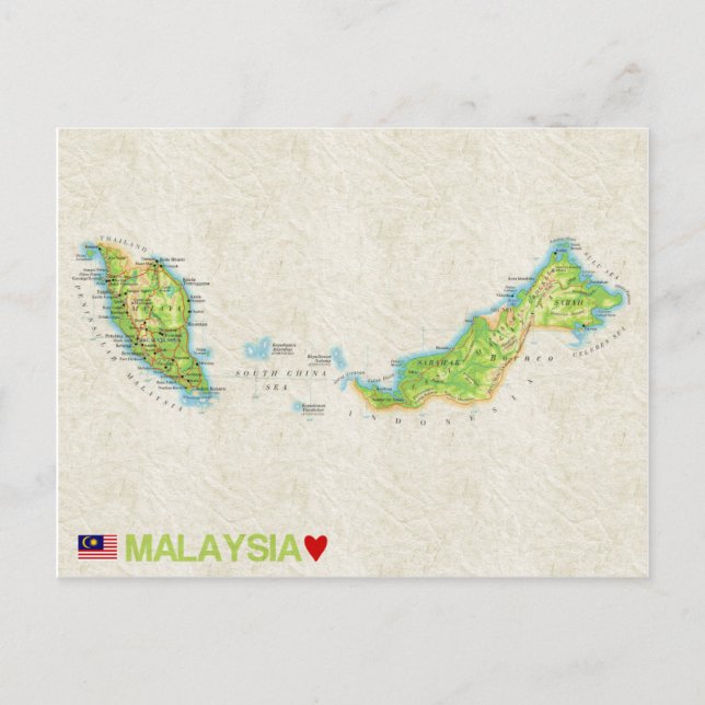 MAP POSTCARDS ♥ Malaysia (Front)