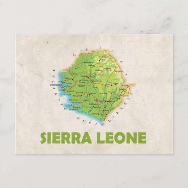 MAP POSTCARDS ♥ Sierra Leone (Front)