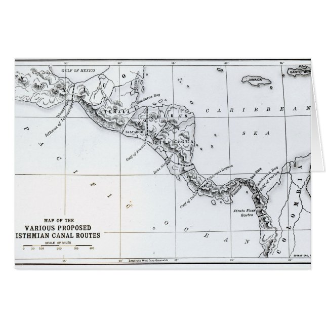 Map Proposed Isthmian Canal Routes (Front Horizontal)