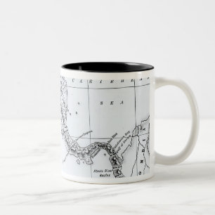 Map Proposed Isthmian Canal Routes Two-Tone Coffee Mug