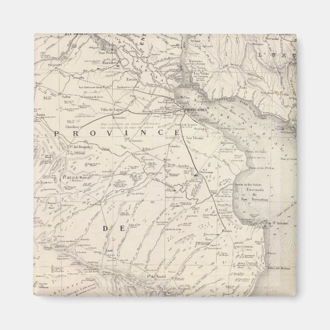 Map, Province of Buenos Aires, neighbouring region Magnet (Front)