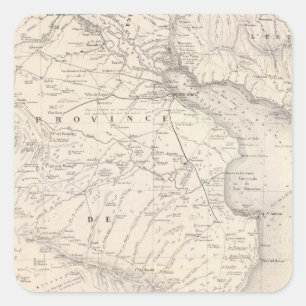 Map, Province of Buenos Aires, neighbouring Square Sticker