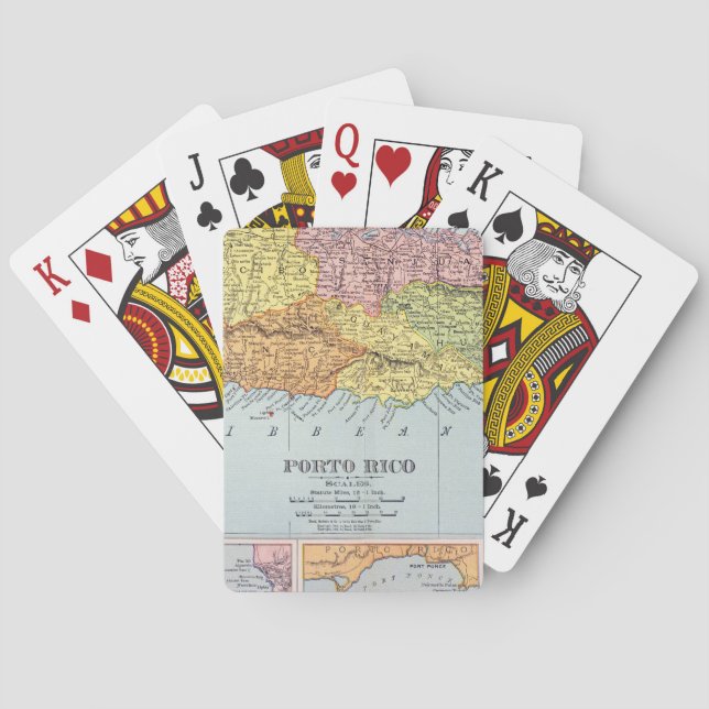 MAP: PUERTO RICO, 1900 PLAYING CARDS (Back)