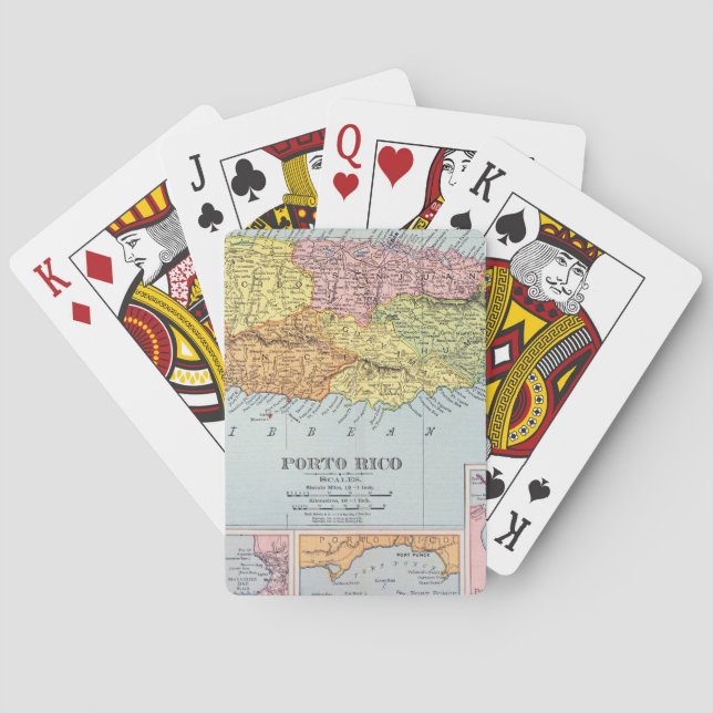 MAP: PUERTO RICO, 1900 PLAYING CARDS (Back)
